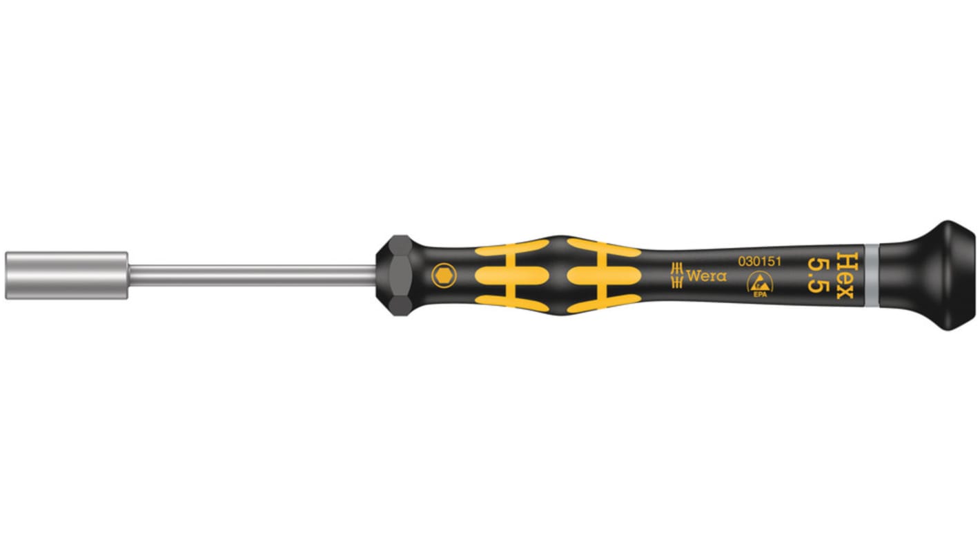 Wera Hex Nut Driver, 60 mm Blade, 157 mm Overall