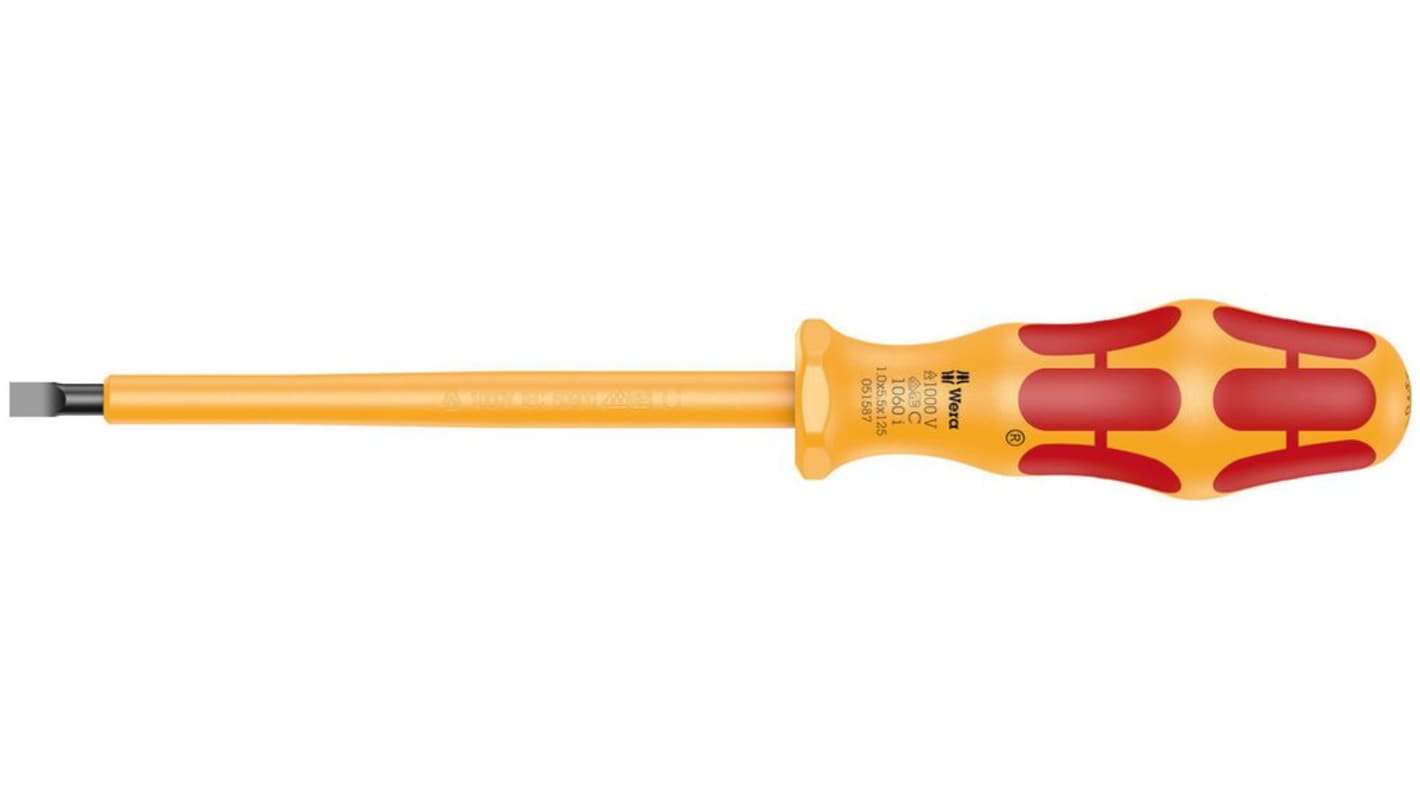 Wera Slotted Insulated Screwdriver, VDE/1000V