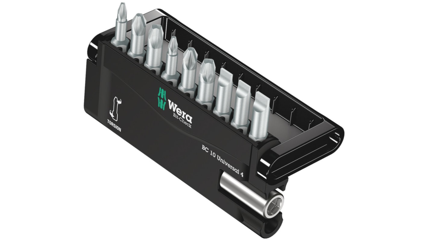 Wera 10 Pieces, Hexagon, Phillips, Pozidriv, Slotted