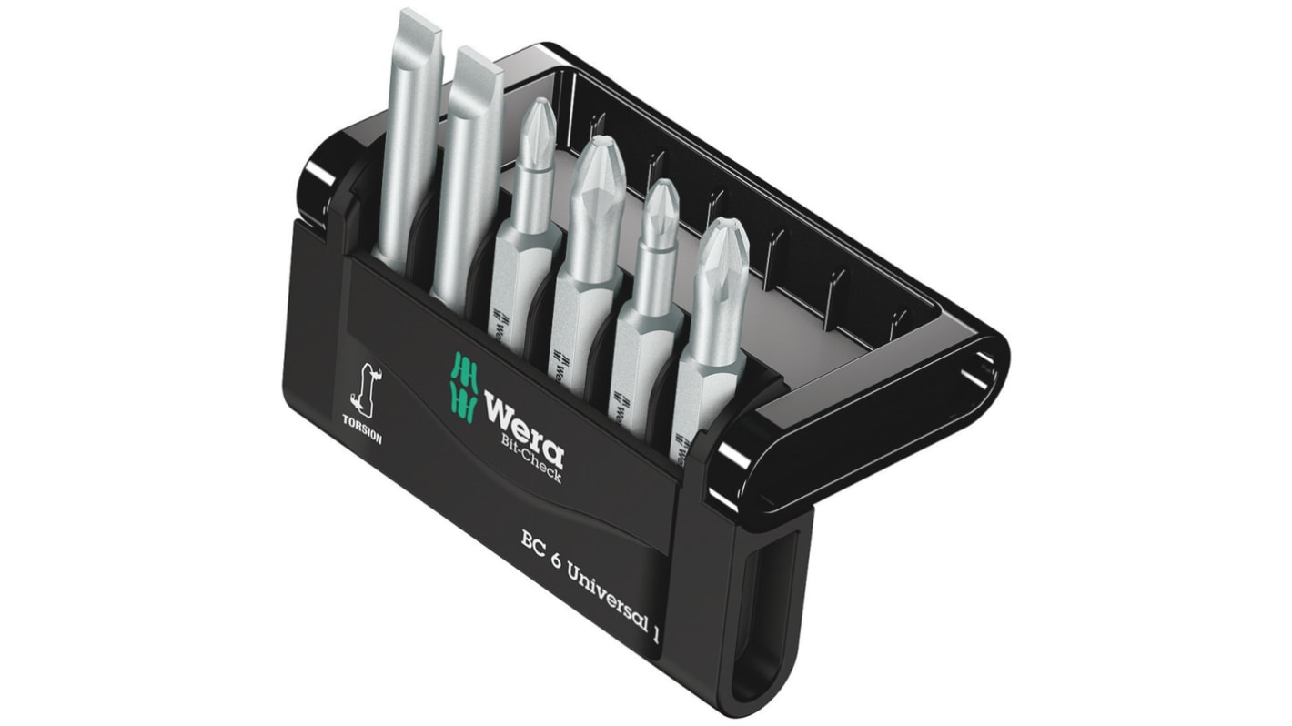 Wera 6 Pieces, Phillips, Pozidriv, Slotted