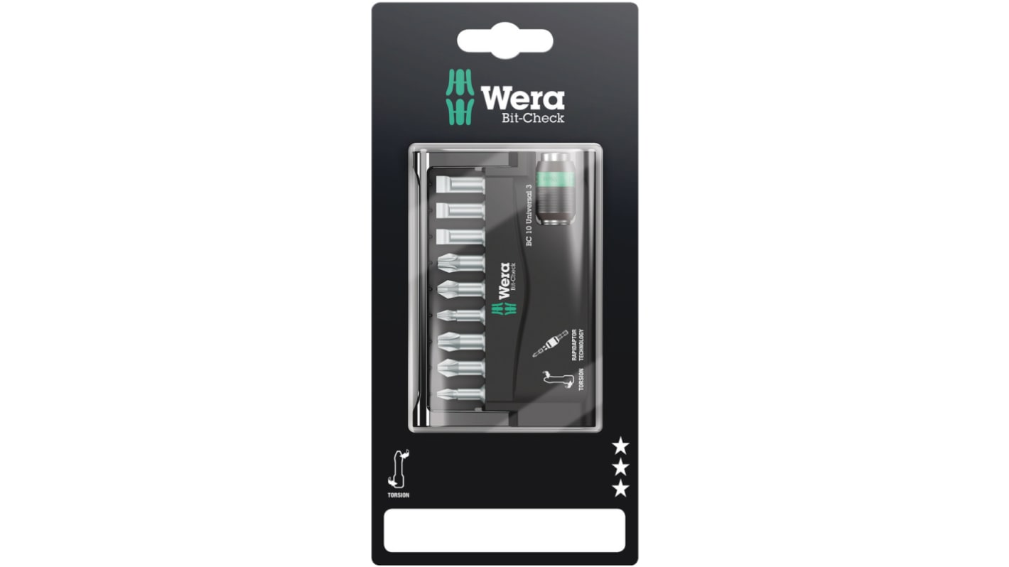 Wera 10 Pieces, Phillips, Pozidriv