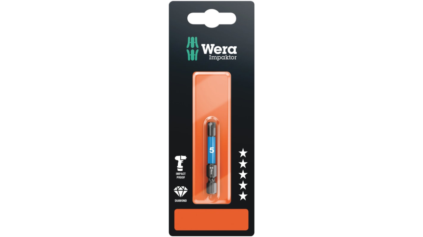 Wera Hexagon Screwdriver Bit, 50 mm Tip