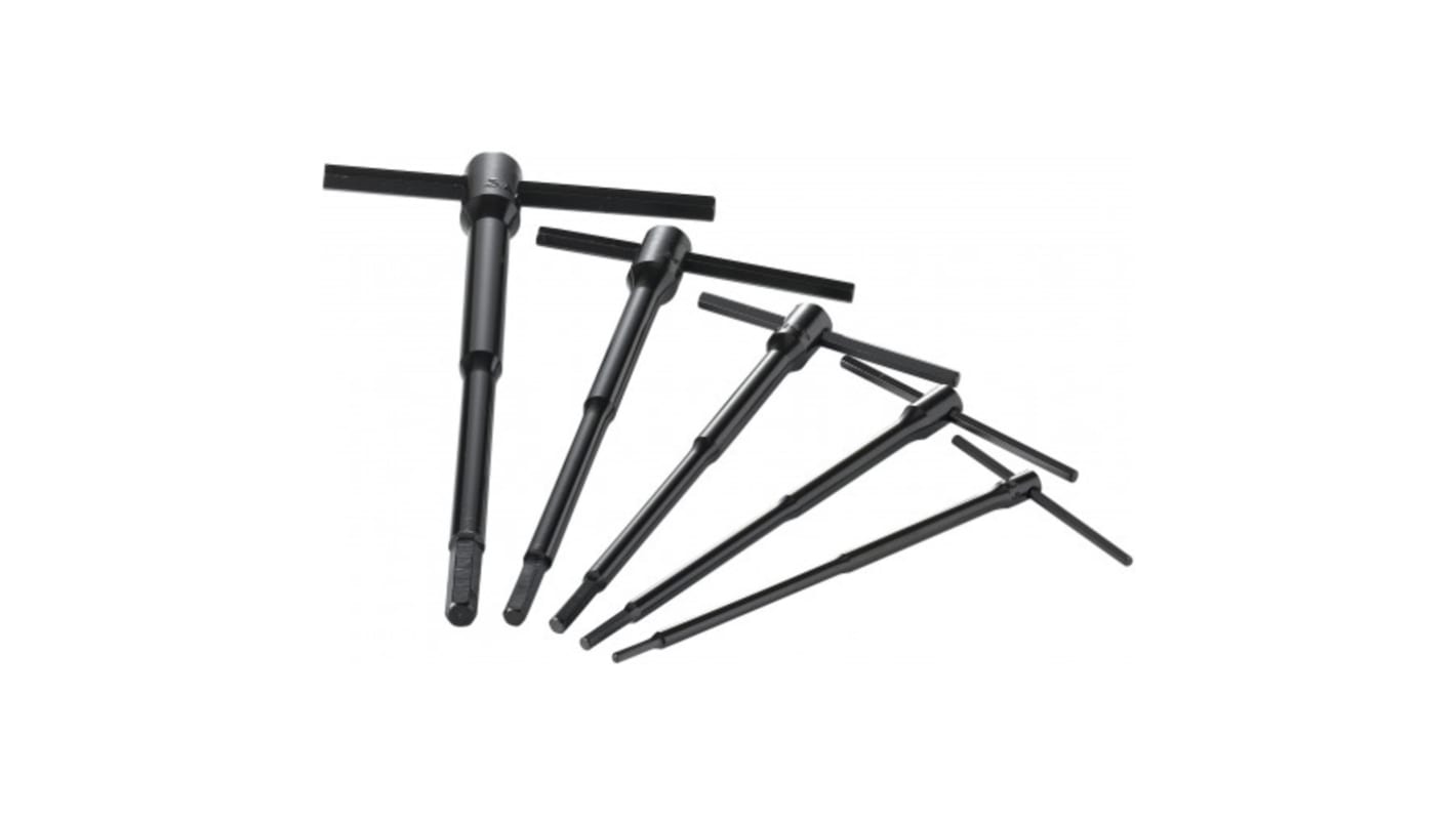 62CTJ5 SAM 5 piece T Shape Metric Hex Key Set, 3/ 4/ 5/ 6/ 8mm RS