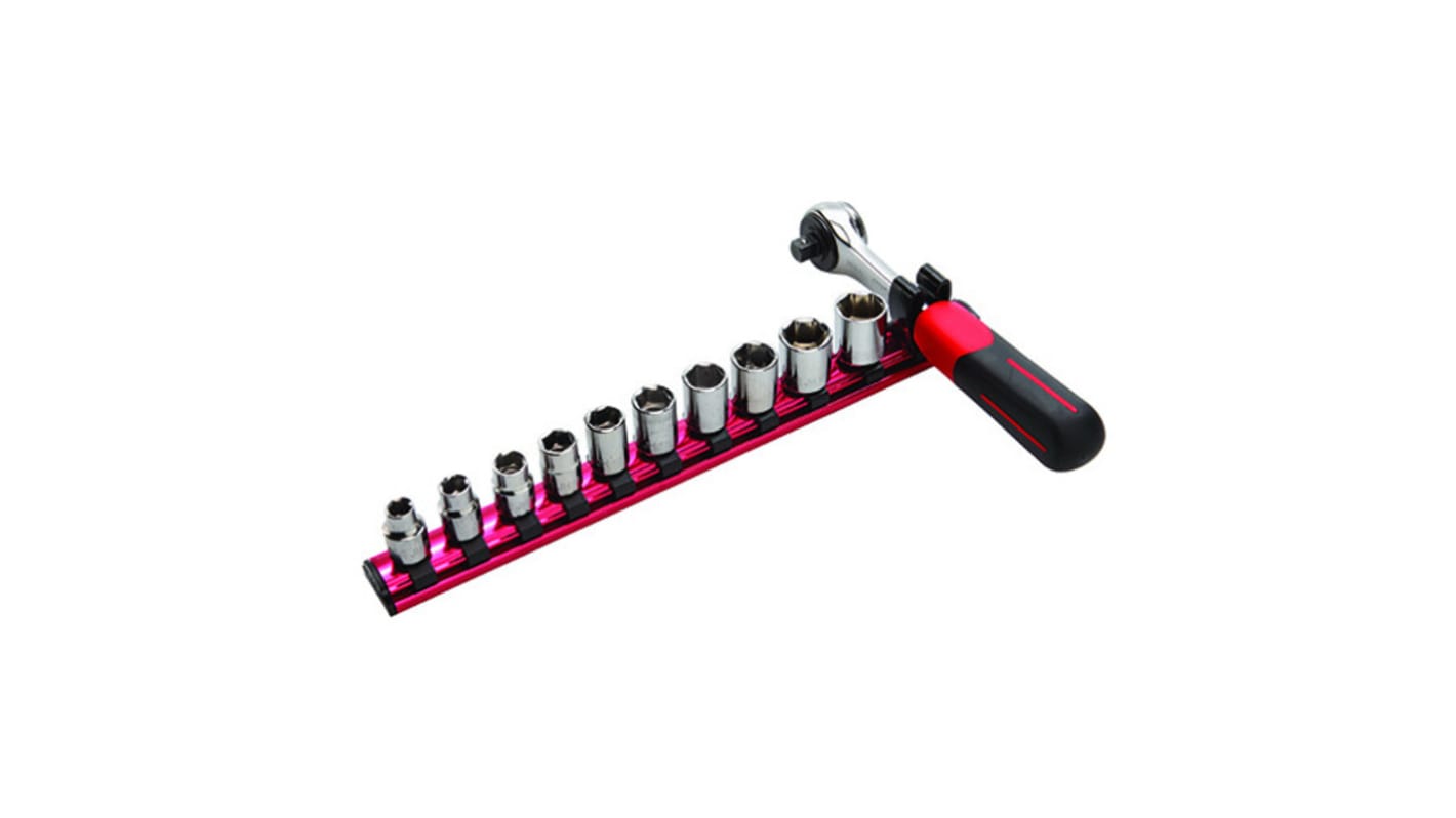 74J11R SAM 40Piece Metric 1/4 in Standard Socket Set with Ratchet RS