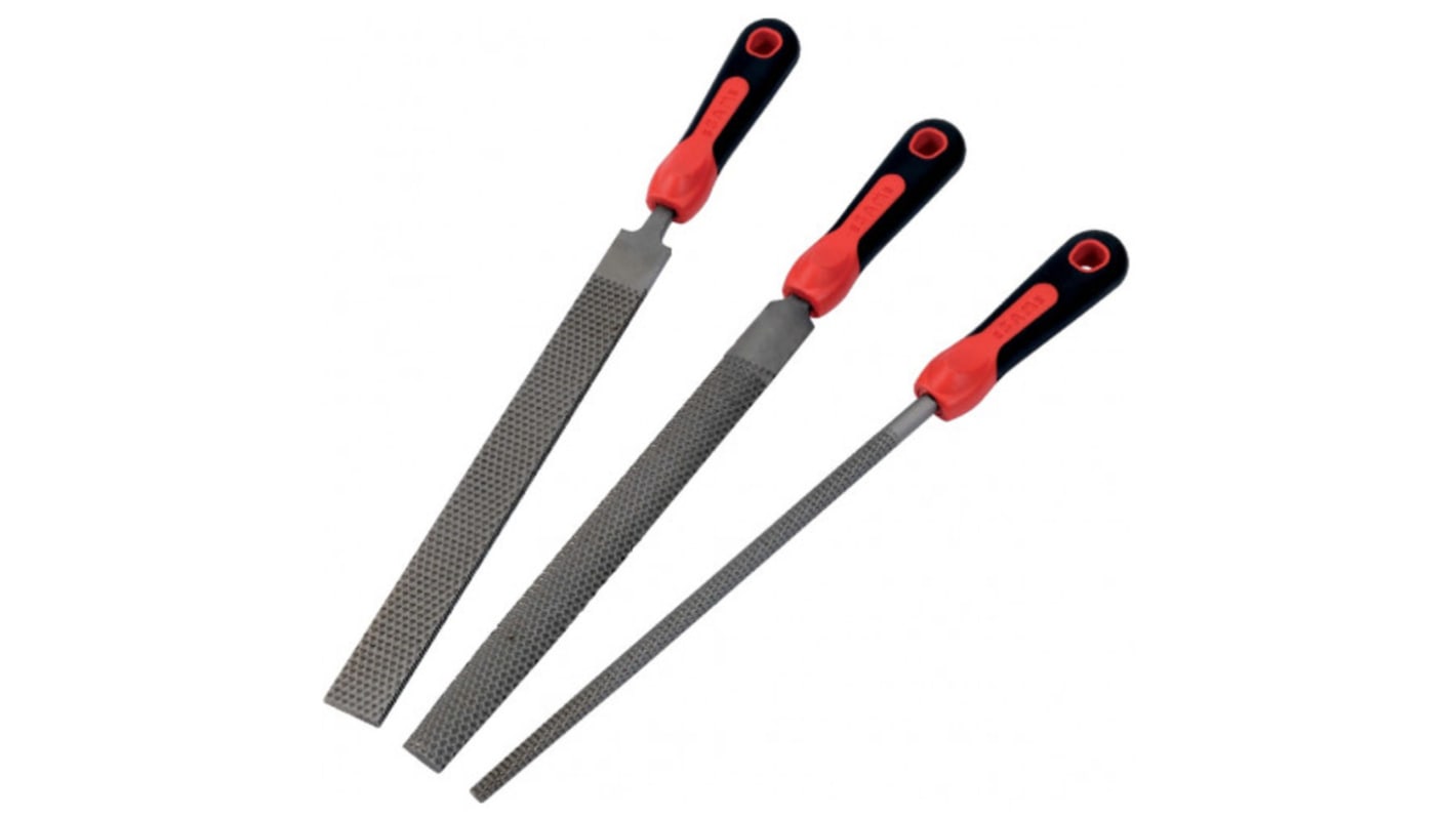 SAM, Bastard, Rasp Cut, Flat, Half Round, Round, Square, Triangular Engineers File With Soft-Grip Handle