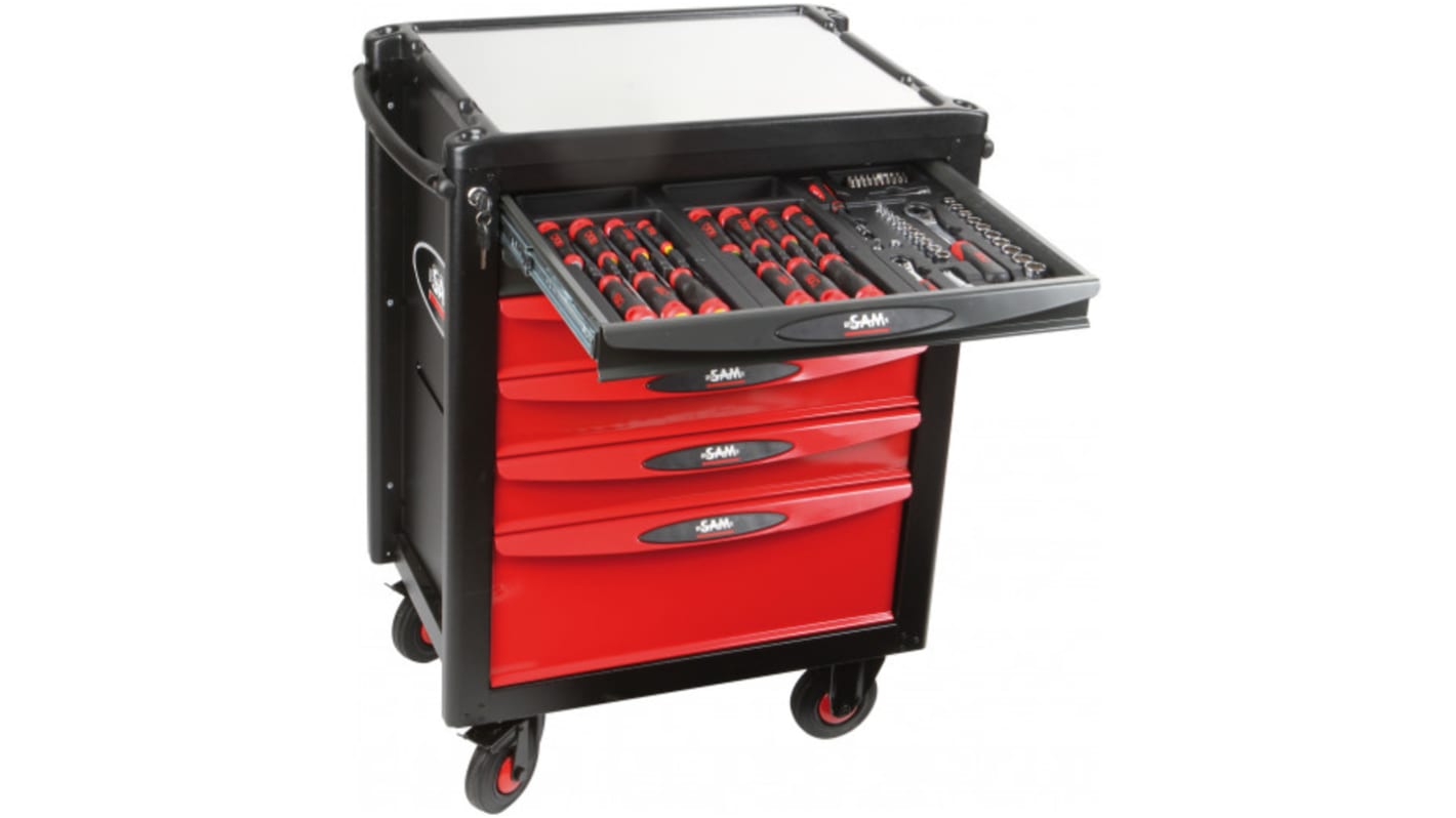 SAM 6 drawer ABS Wheeled Tool Trolley, 1.1m x 560mm x 840mm