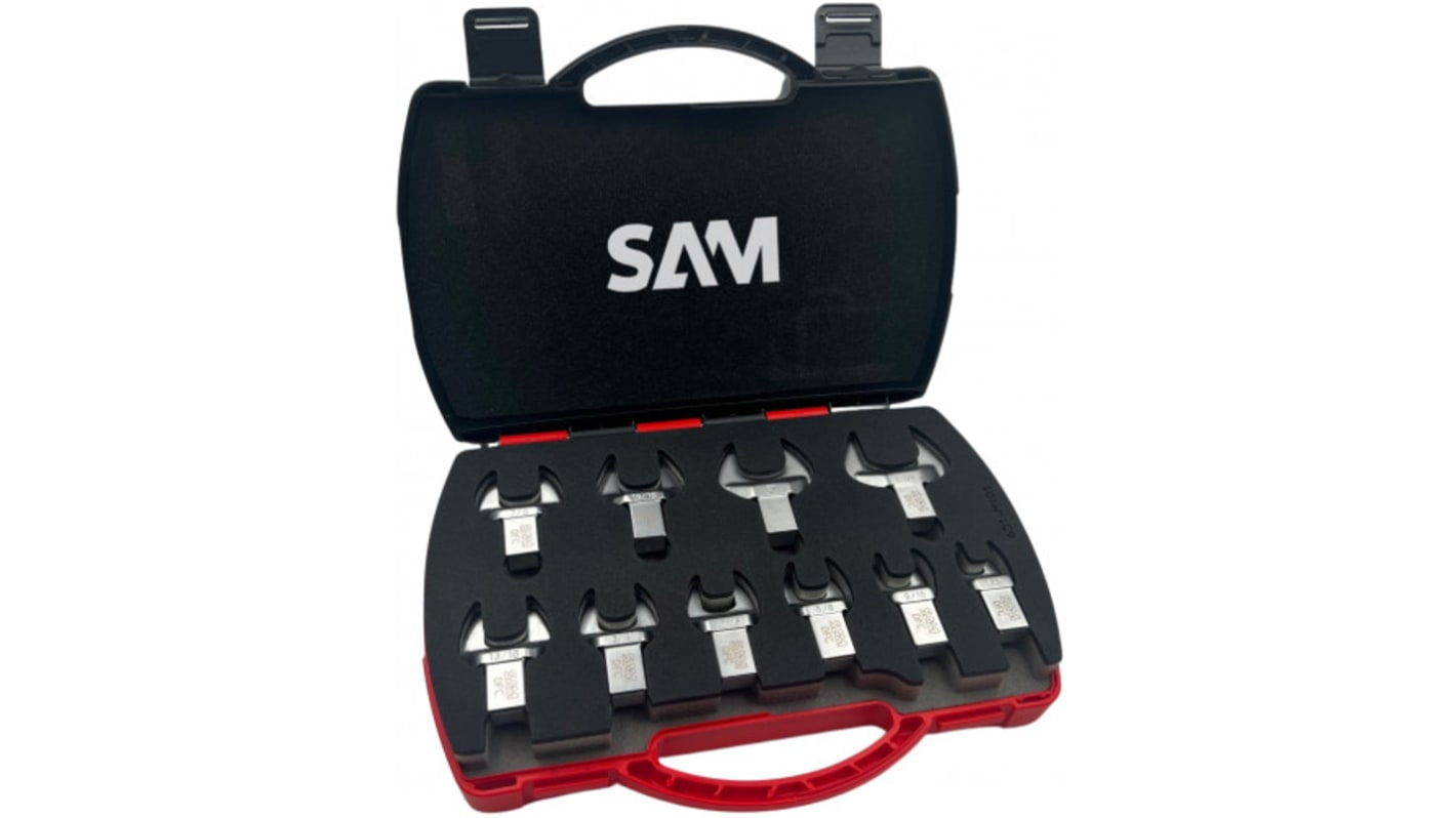 SAM DFC Series 10-Piece Spanner Set, 1/2 - 9/16 - 5/8 - 11/16 - 3/4 - 13/16 - 7/8 - 15/16 - 1 - 11/4, Chrome Vanadium