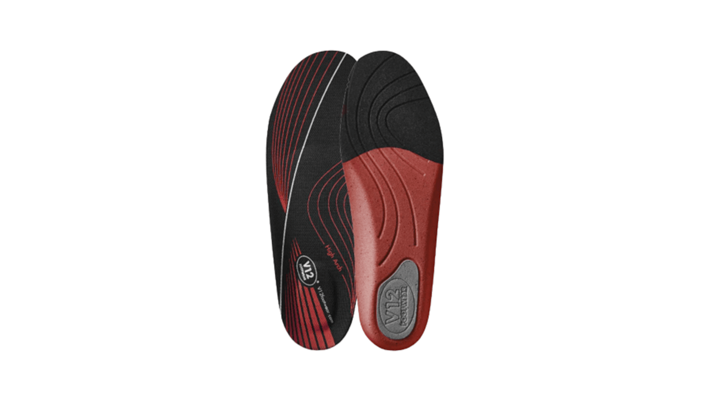 V12 Footwear Black, Red Insole, Size 4 (UK)