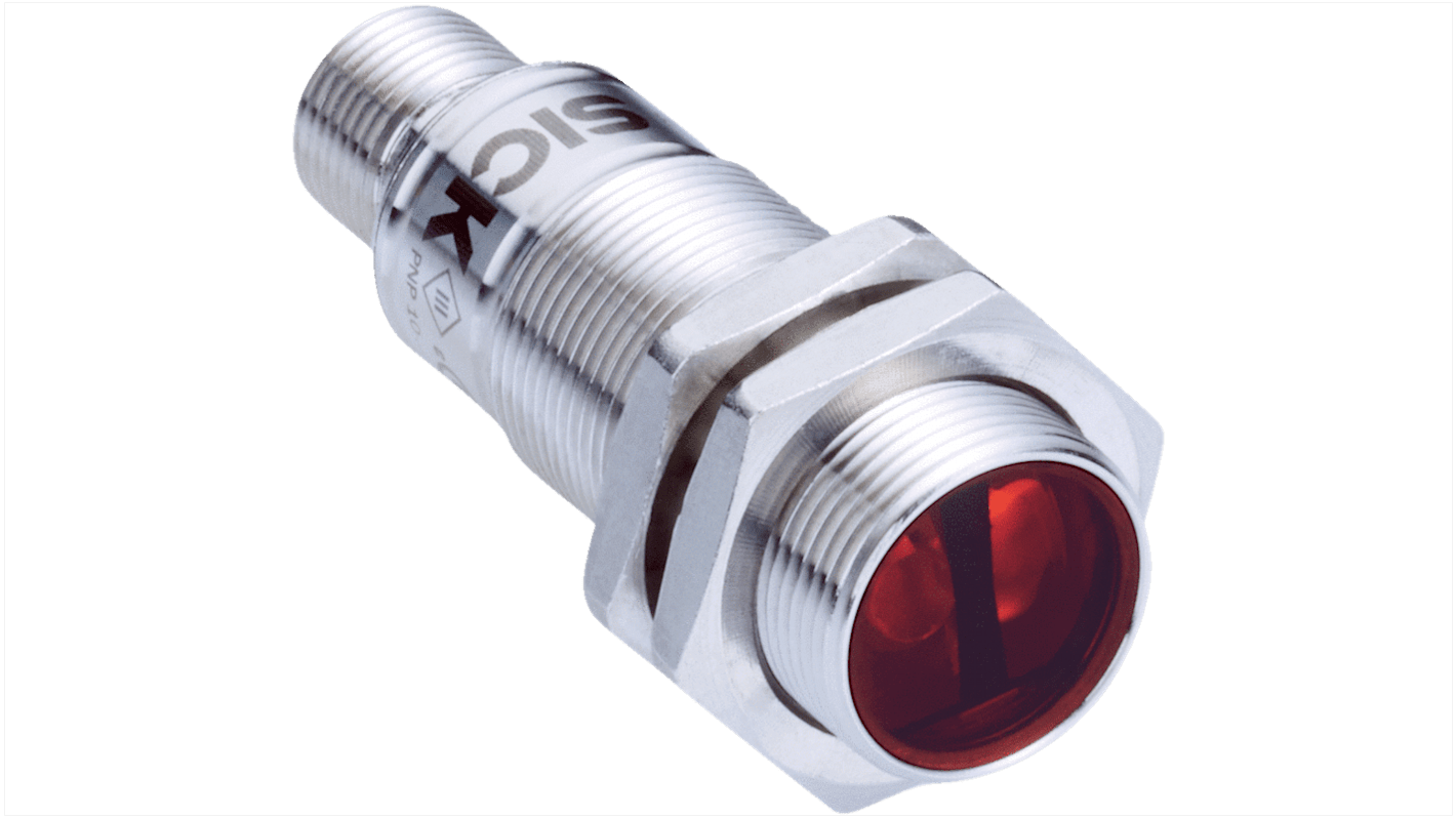 Sick Retroreflective Photoelectric Sensor, Cylindrical Sensor, 7.2 m Detection Range