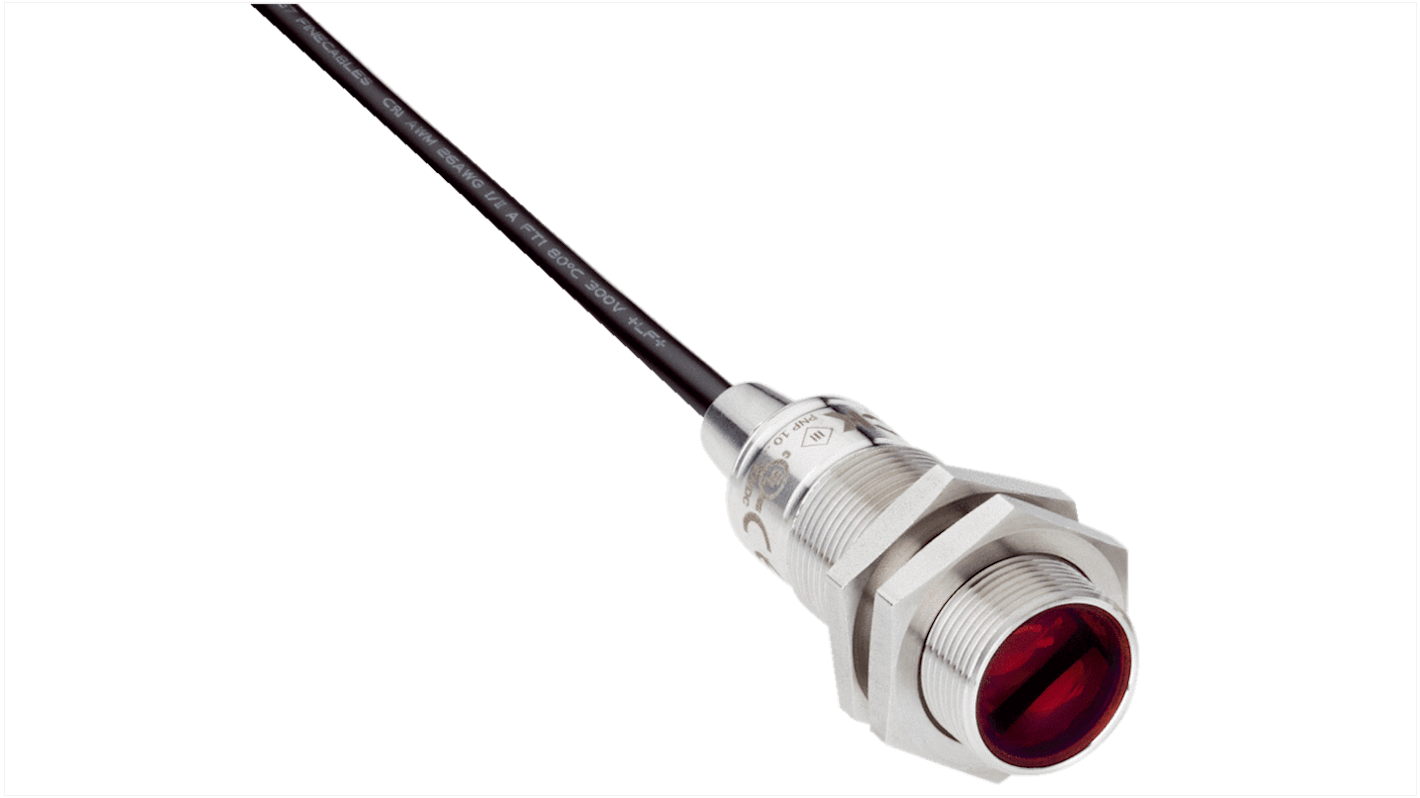 Sick Retroreflective Photoelectric Sensor, Barrel Sensor, 0.03 → 7.2 m Detection Range