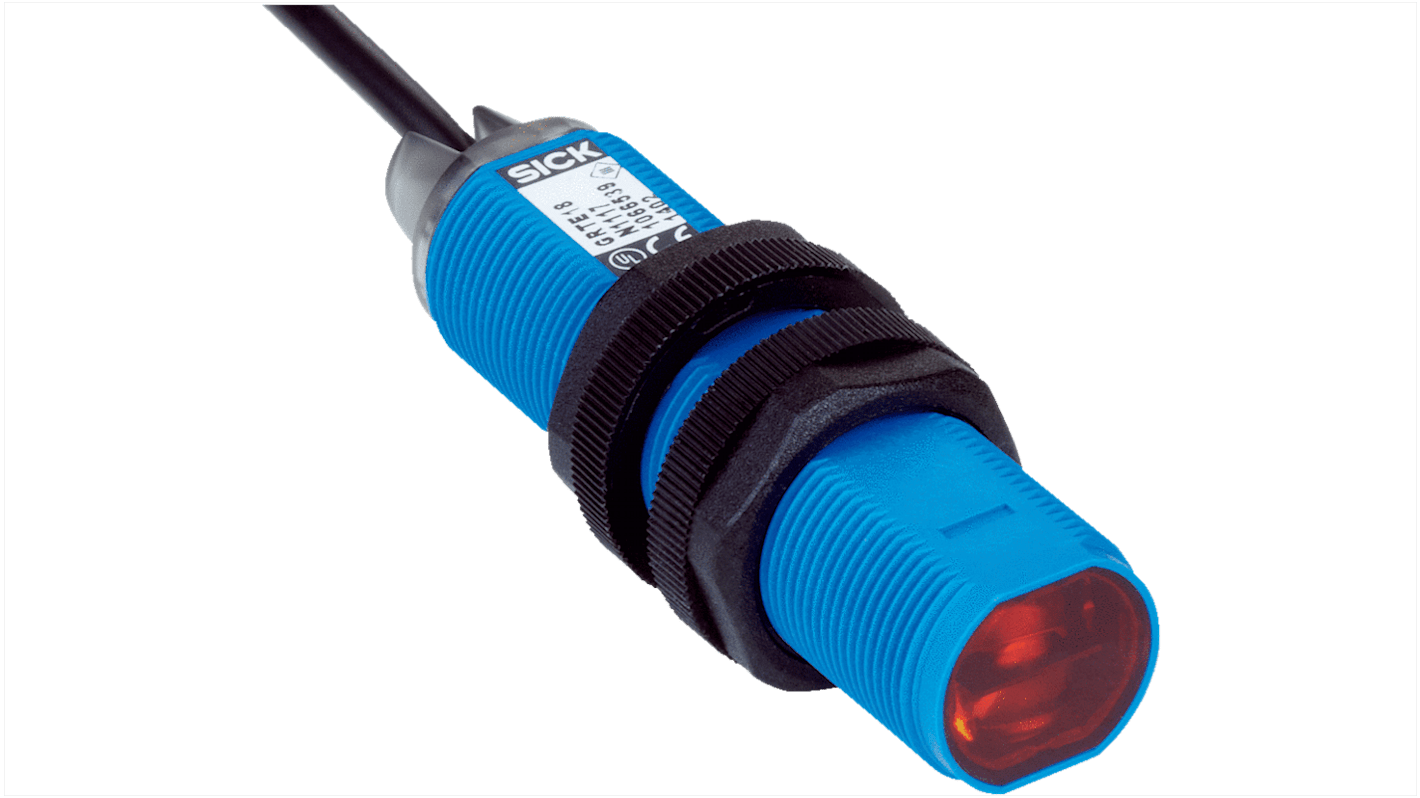 Sick Proximity Photoelectric Sensor, Cylindrical Sensor, 300 mm Detection Range