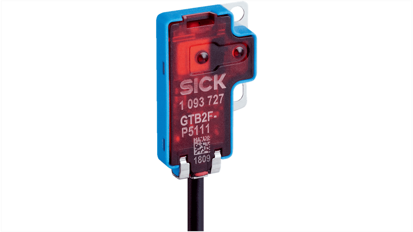 Sick G2F Rechteckig Optischer Sensor, Hintergrundunterdrückung, Bereich 1 → 18 mm, NPN Ausgang, Anschlusskabel,