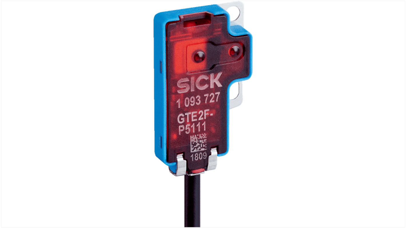 Sick GTE2 Rechteckig Optischer Sensor, Annäherung, Bereich 1,5 → 15 mm, NPN Ausgang, Anschlusskabel,