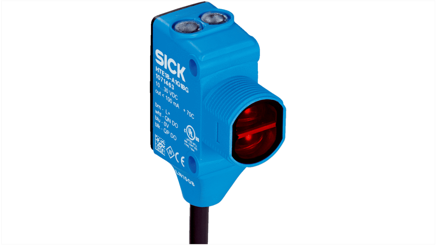 Sick Retroreflective Photoelectric Sensor, Rectangular Sensor, 12 m Detection Range