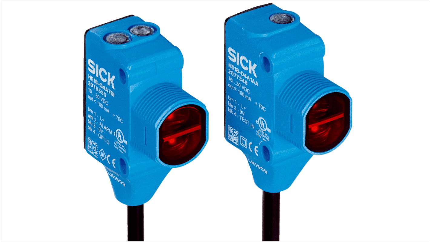 Capteur photoélectrique Faisceau direct Sick, HSE18, 0 → 60 m, Cylindrique, IP67