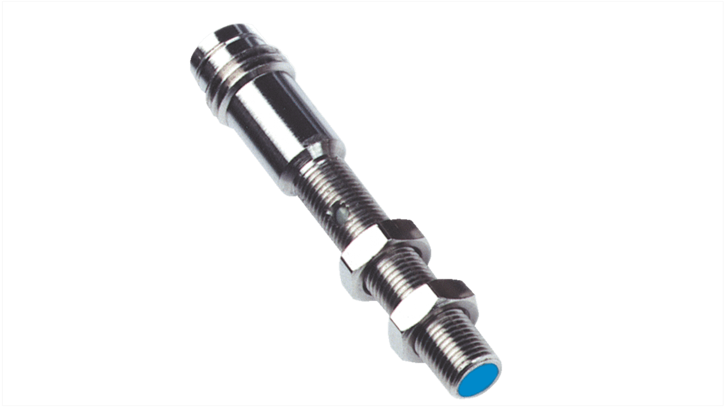 Sick IMM Series Inductive Barrel-Style Inductive Proximity Sensor, M5 x 0.5, 0.8 mm Detection, NPN Output, 10 →