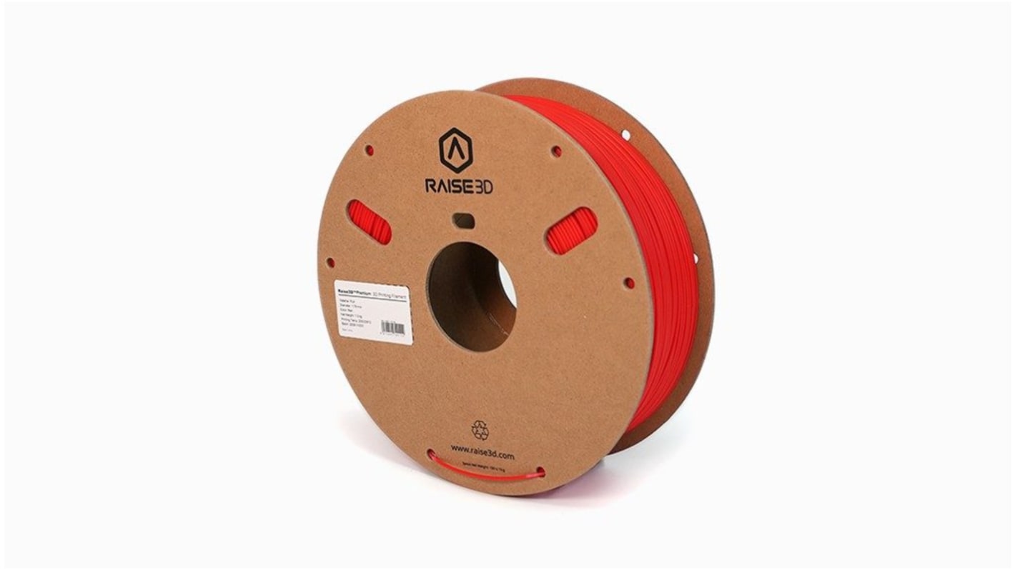 Filament pour imprimante 3D Raise3D, PLA, Ø 1.75mm, Rouge, 1kg, FDM