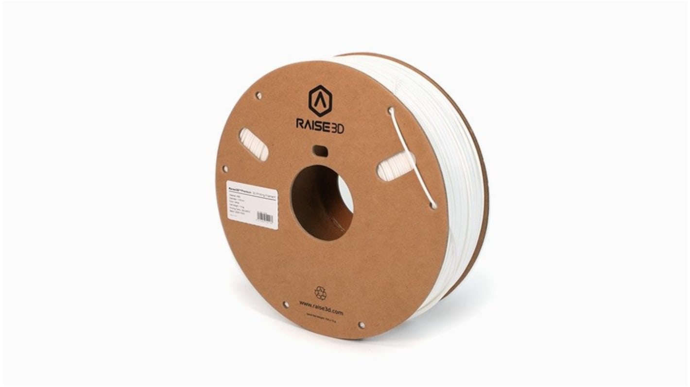 Raise3D ABS 3D-Drucker Filament zur Verwendung mit 3D-Drucker, Weiß, 1.75mm, FDM, 1kg