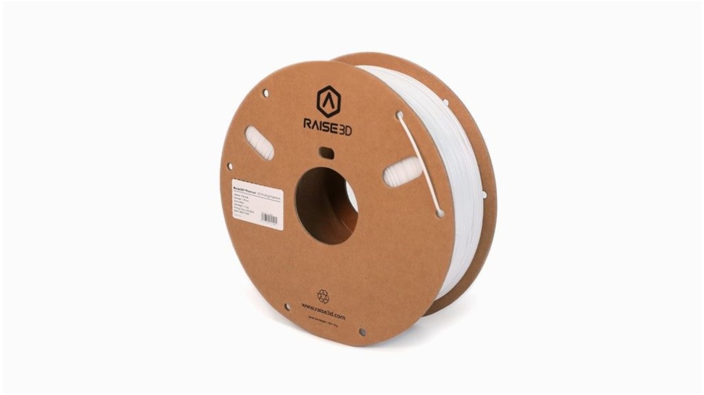 Raise3D 1.75mm White TPU 95A 3D Printer Filament, 1kg