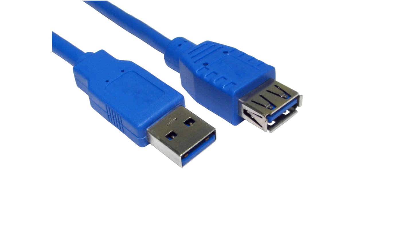 RS PRO USB 3.0 Cable, Male USB A to Female USB A Cable, 3m