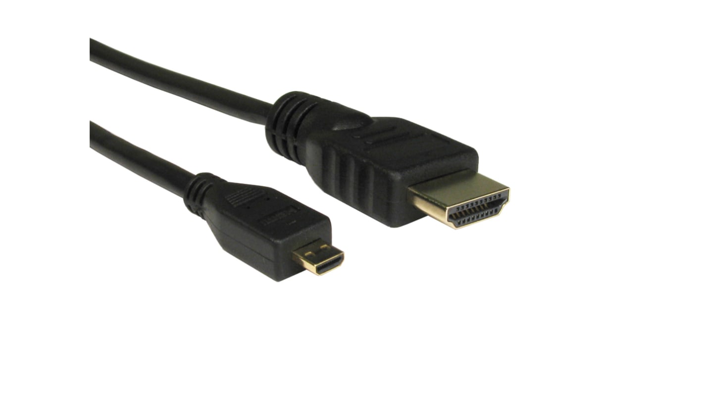 RS PRO 4K HDMI 1.4 Male Micro HDMI to Male HDMI Cable, 1m RS