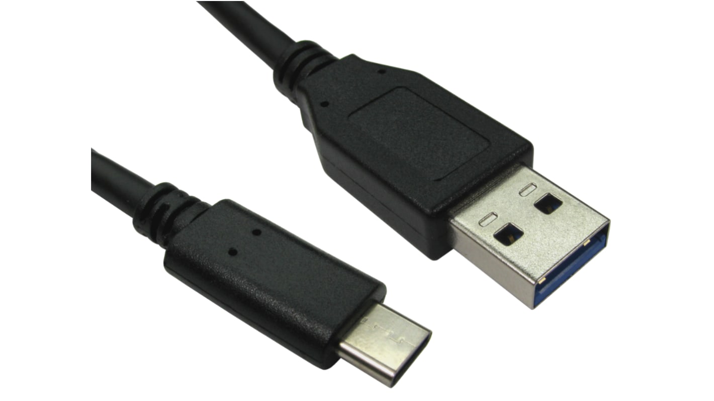 RS PRO USB 3.1 Cable, Male USB C to Male USB A Cable, 1m