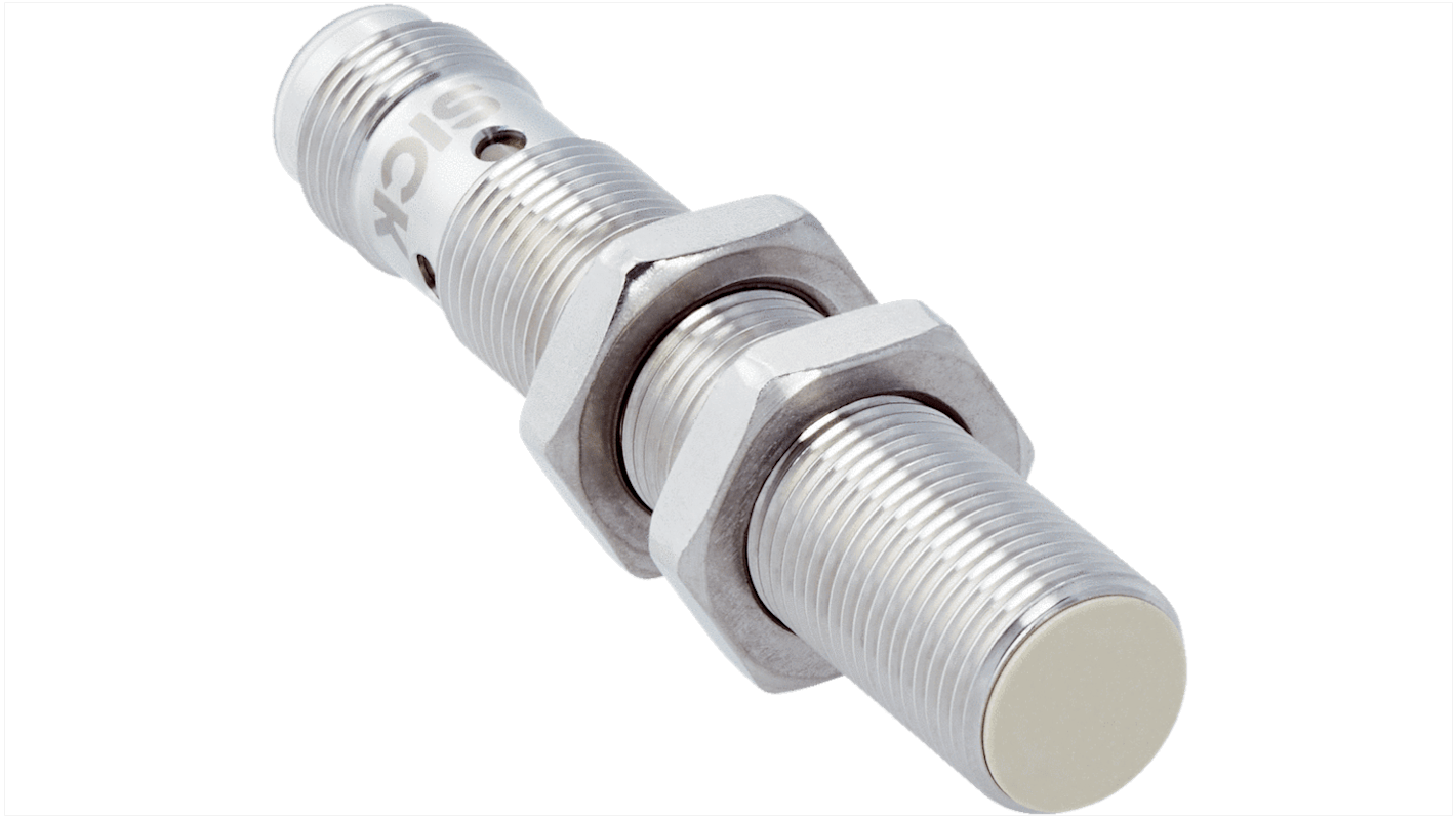 Sick IMF Series Inductive Barrel-Style Inductive Proximity Sensor, M12 x 1, 4 mm Detection, PNP Output, 10 → 30