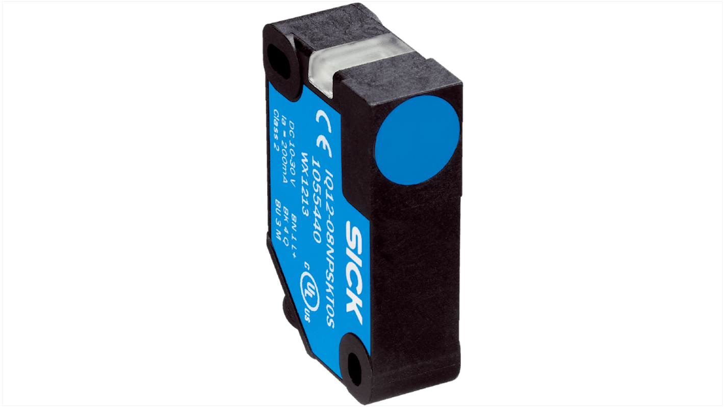 Sick IQB Series Inductive Rectangular-Style Inductive Proximity Sensor, M12 x 1, 4 mm Detection, PNP Output, 10