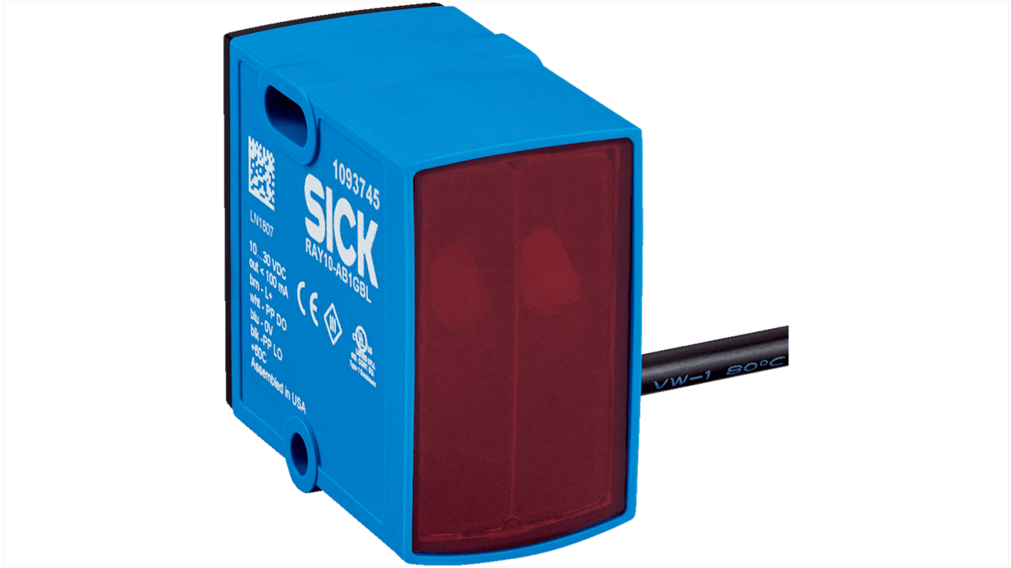 Sick Retroreflective Photoelectric Sensor, Rectangular Sensor, 1.5 m Detection Range