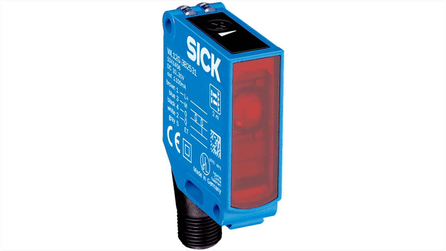 Fotocélula rectangular Sick Retrorreflectante, alcance 0 → 2 m, salida NPN PNP, Conector macho, IP66, IP67, IP69K