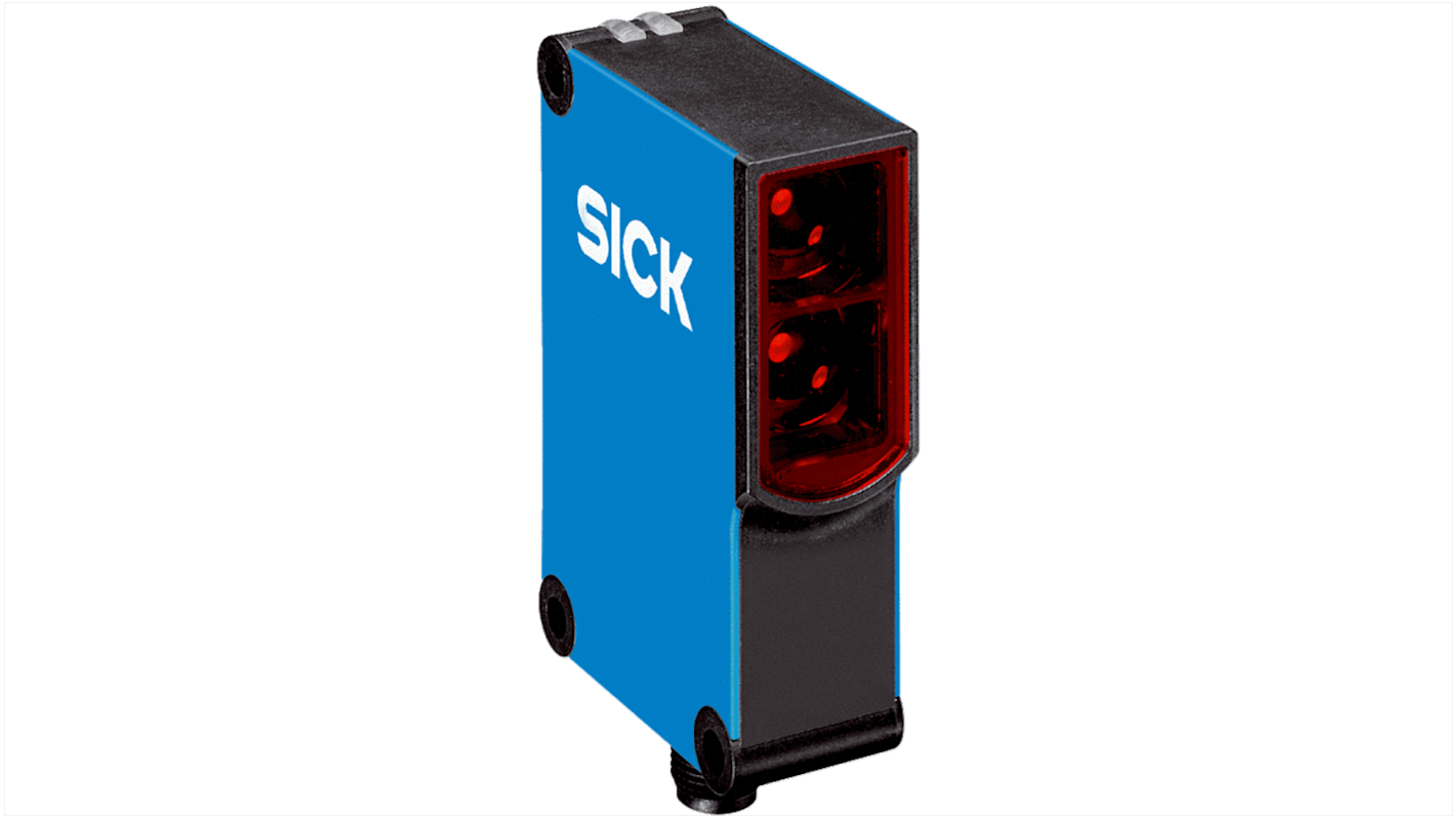 Sensore fotoelettrico Rettangolare Sick, a retroriflessione, rilevamento 0,1 → 1,8 m, uscita Relè