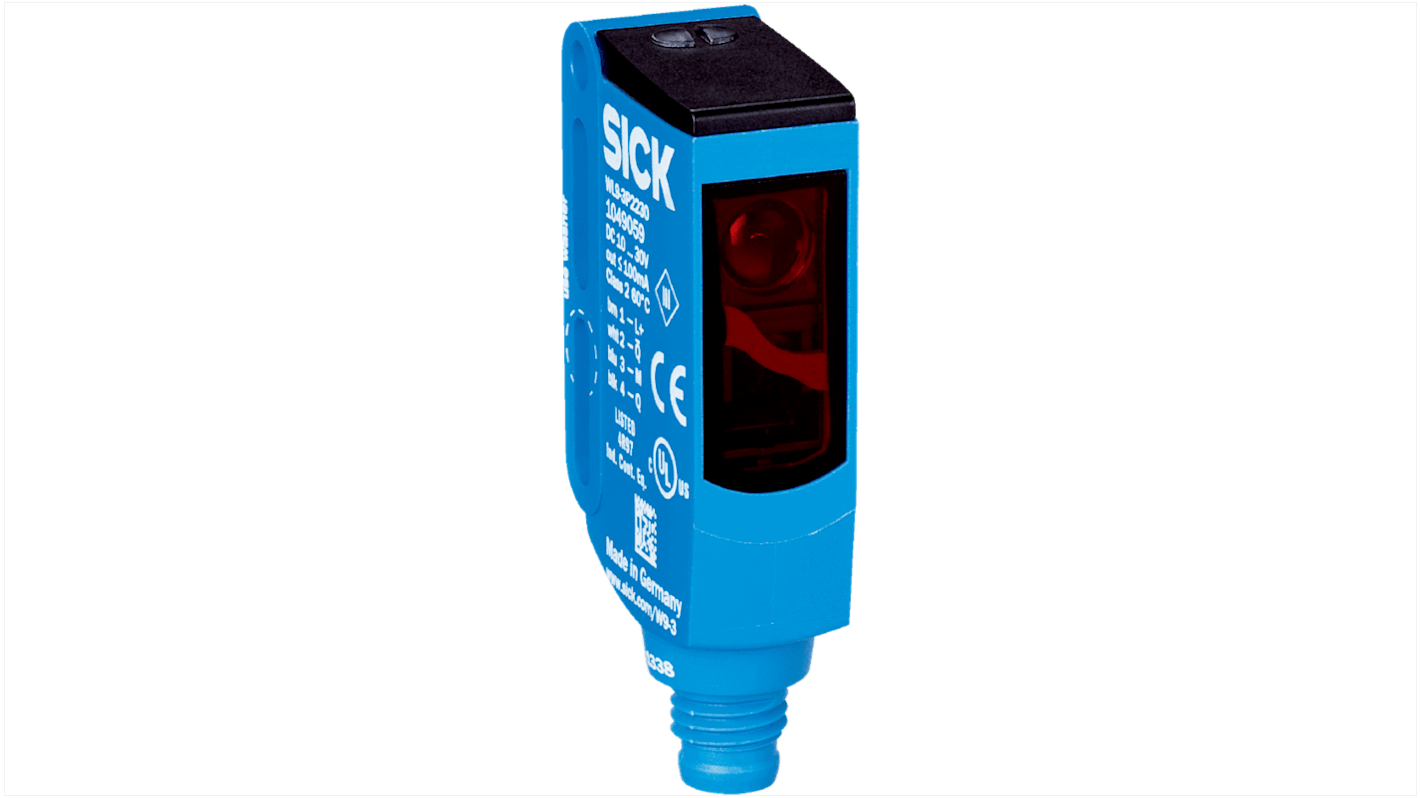 Sensore fotoelettrico Rettangolare Sick, a retroriflessione, rilevamento 4 m, uscita PNP