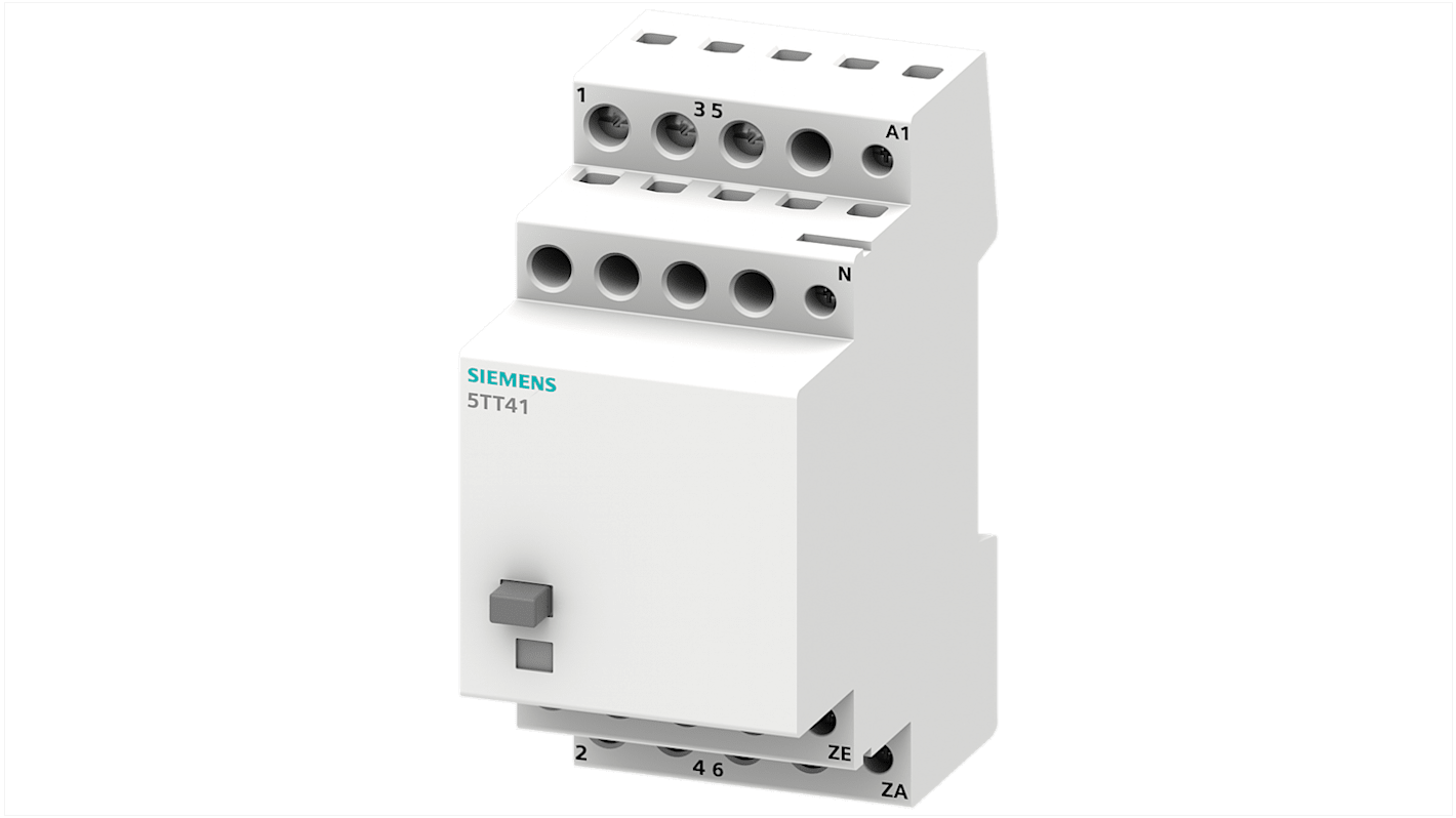 Relè di potenza Siemens, DPST, bobina 230V ca, Guida DIN