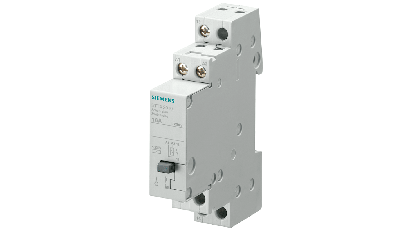 Siemens DIN Rail Latching Power Relay, 24V ac Coil, 16A Switching Current, DPST