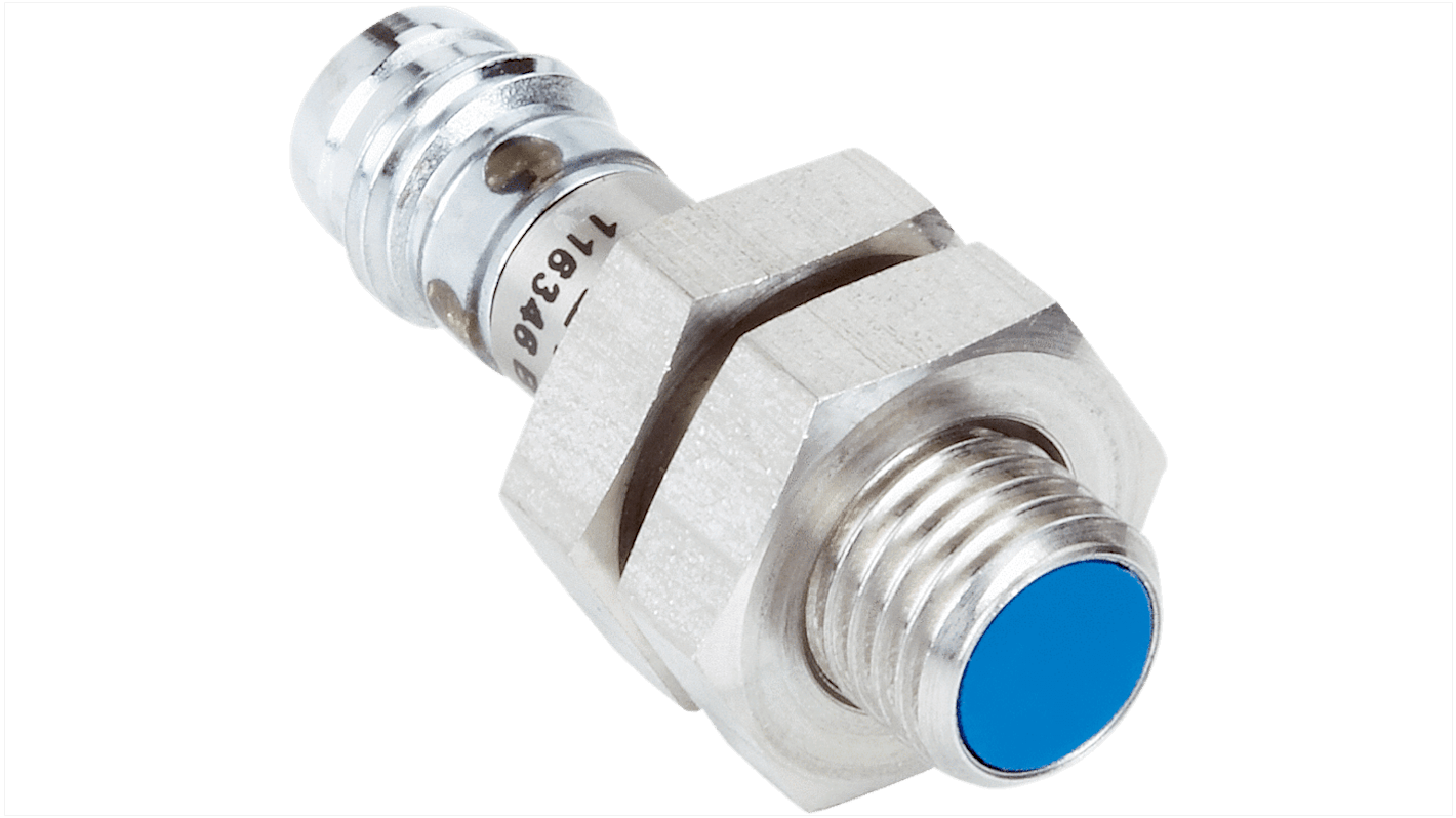 Sick IM08 Series Inductive Barrel-Style Inductive Proximity Sensor, M8 x 1, 1.5 mm Detection, PNP Output, 30 V dc, IP67