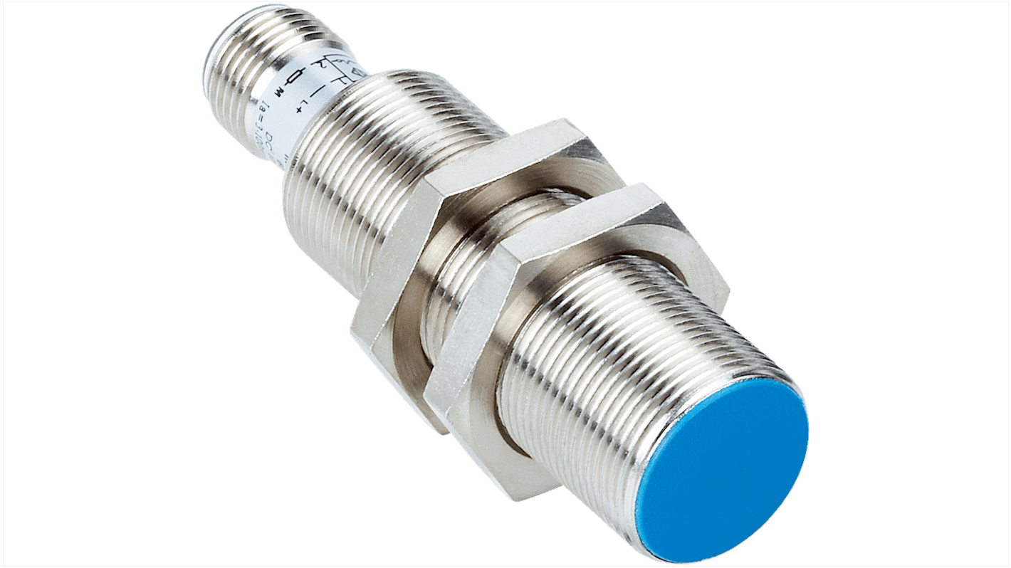 Sick IM Series Inductive Barrel-Style Inductive Proximity Sensor, M18 x 1, 5 mm Detection, NPN, PNP Output, 10 →