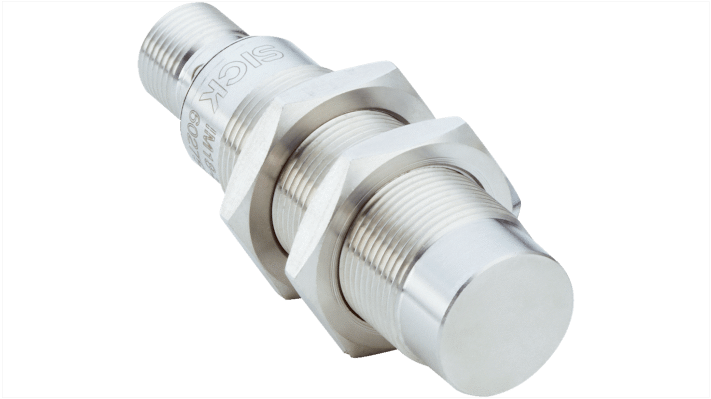 Sick IM Series Inductive Barrel-Style Inductive Proximity Sensor, M18 x 1, 20 mm Detection, PNP Output, 10 → 30