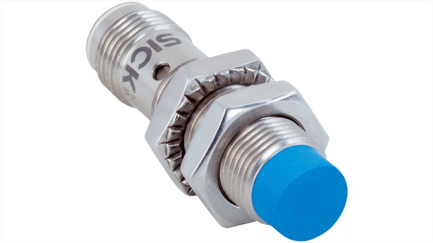 Sensor inductivo Sick, M12 x 1, alcance 8 mm, salida PNP, 10 → 30 V dc, IP68, IP69K, 2000Hz