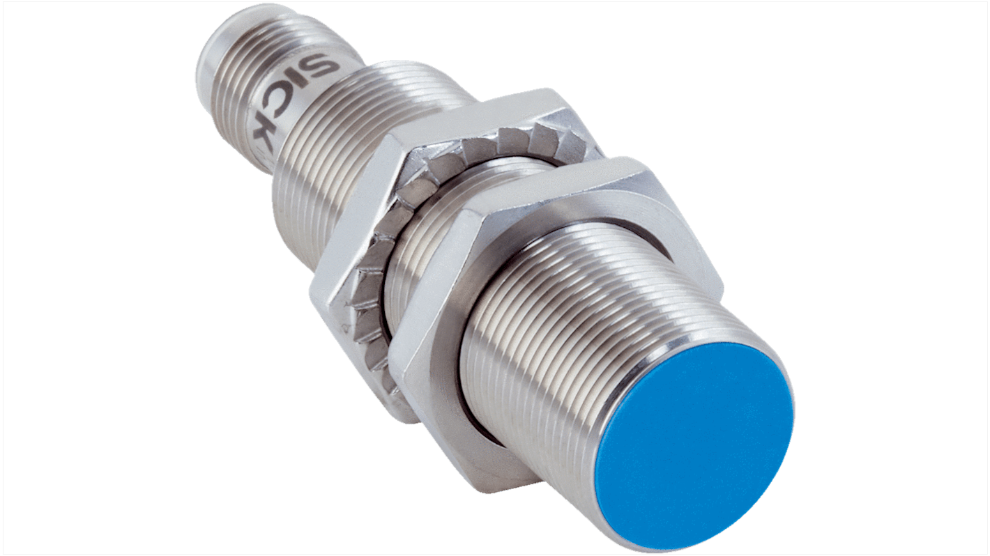 Sick IMB Series Inductive Barrel-Style Inductive Proximity Sensor, M18 x 1, 8 mm Detection, NPN Output, 10 → 30