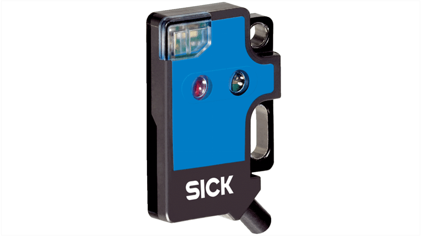 Sick W2 Miniatur Optischer Sensor, Energetisch, Bereich 2 → 34 mm, NPN Ausgang, Anschlusskabel,