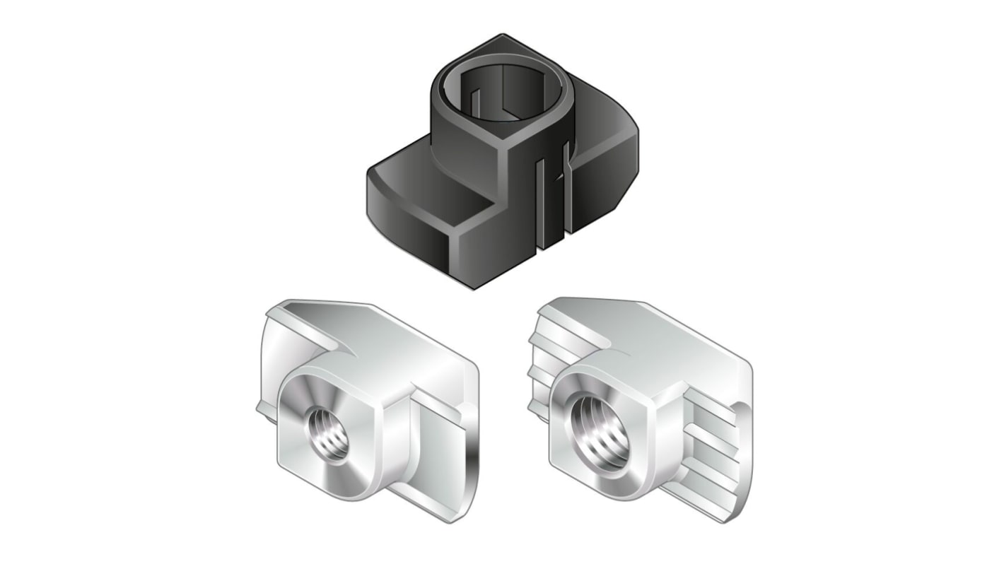 Dado con scanalatura a T Bosch Rexroth in Acciaio inossidabile, per profili da 6, scalanatura da 6mm, M4, L. 11.5mm