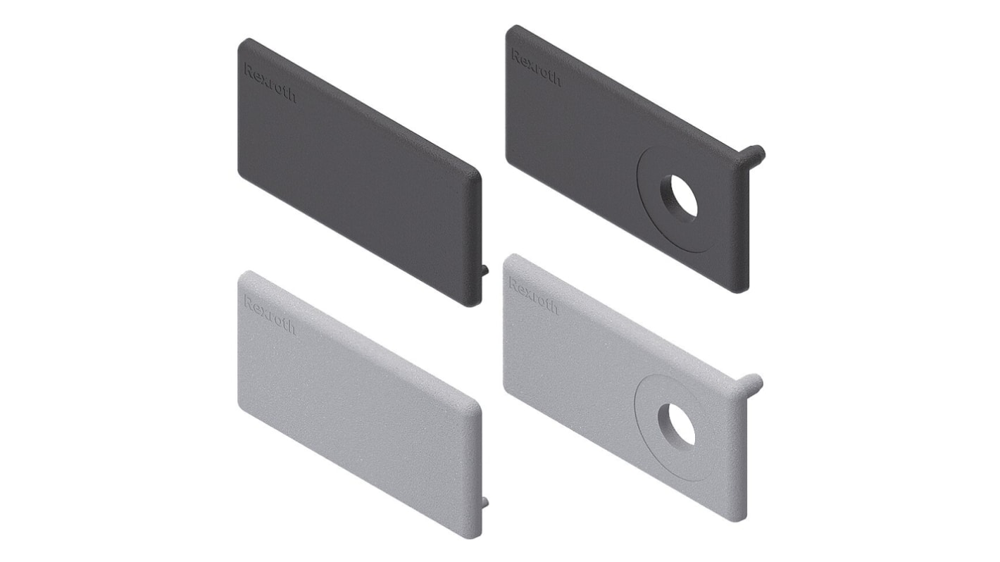 Tapón rectangular de PP Gris, para perfil de 40 x 80, 10mm