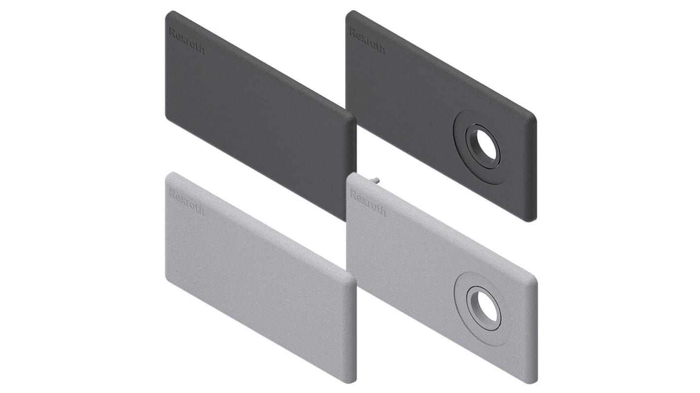 Tapón rectangular de PP Gris, para perfil de 45 x 90, 10mm