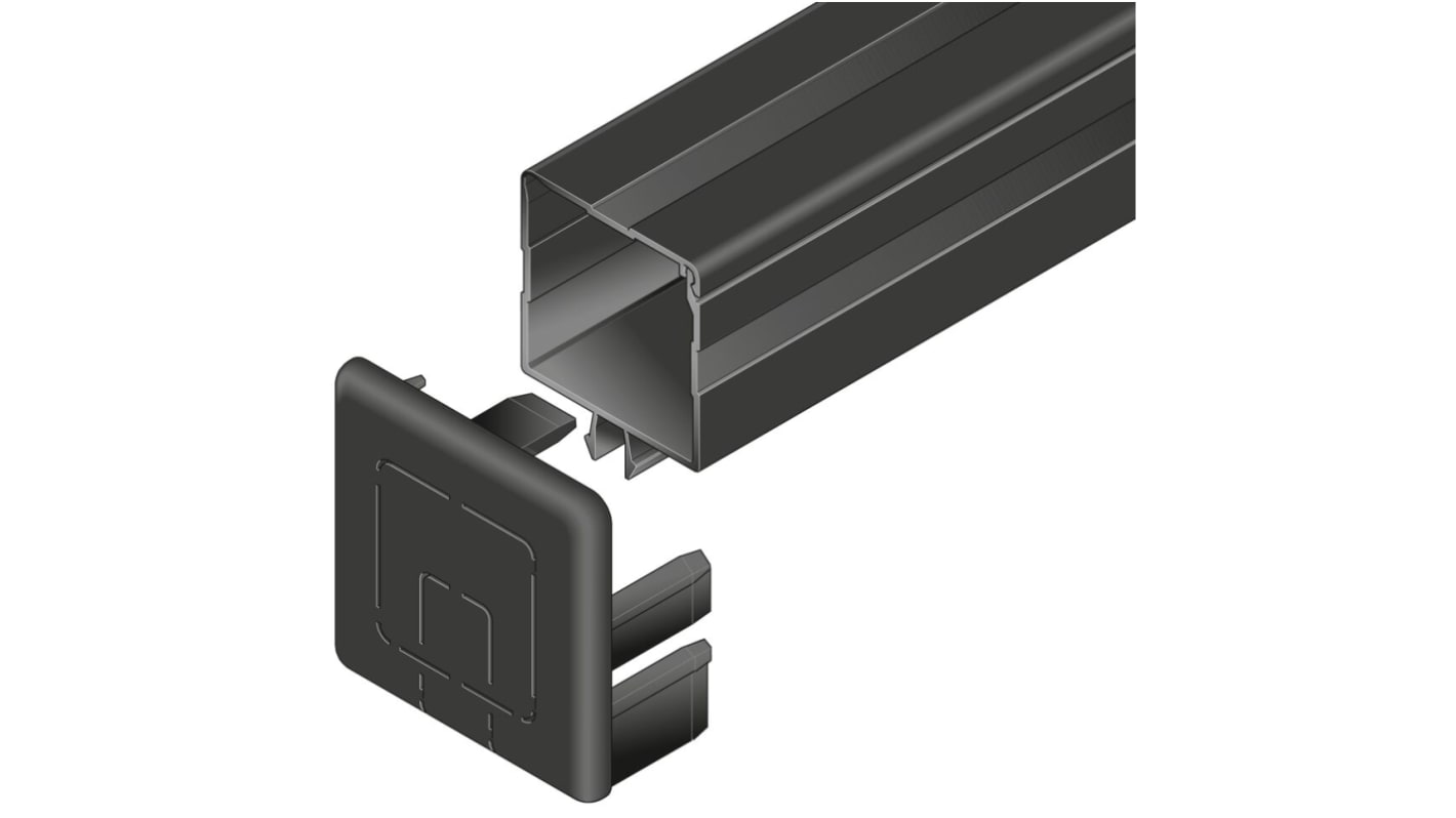 Tapa de PP Negro, para perfil de 20 x 40 mm, 10mm