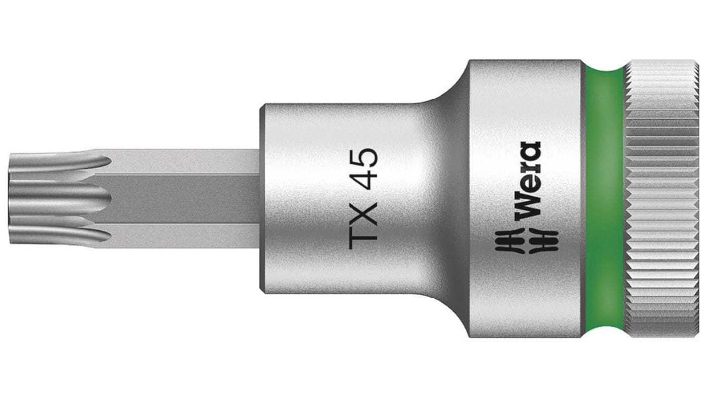Wera 1/2 in Drive Bit Socket, Torx Bit, T25, 128 mm Overall Length