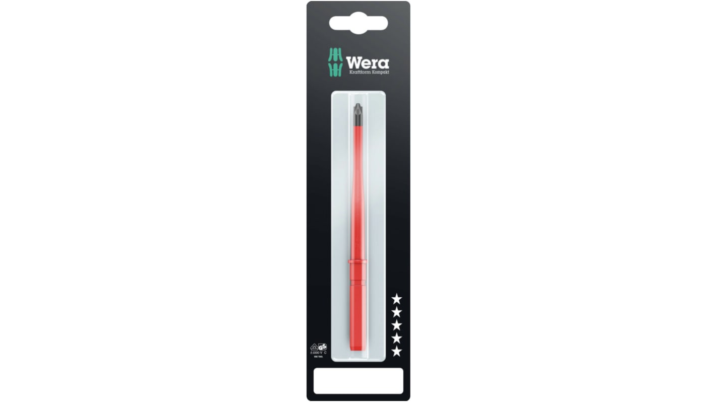 Wera Pozidriv Insulated Screwdriver Blade, #1 Tip, VDE/1000V