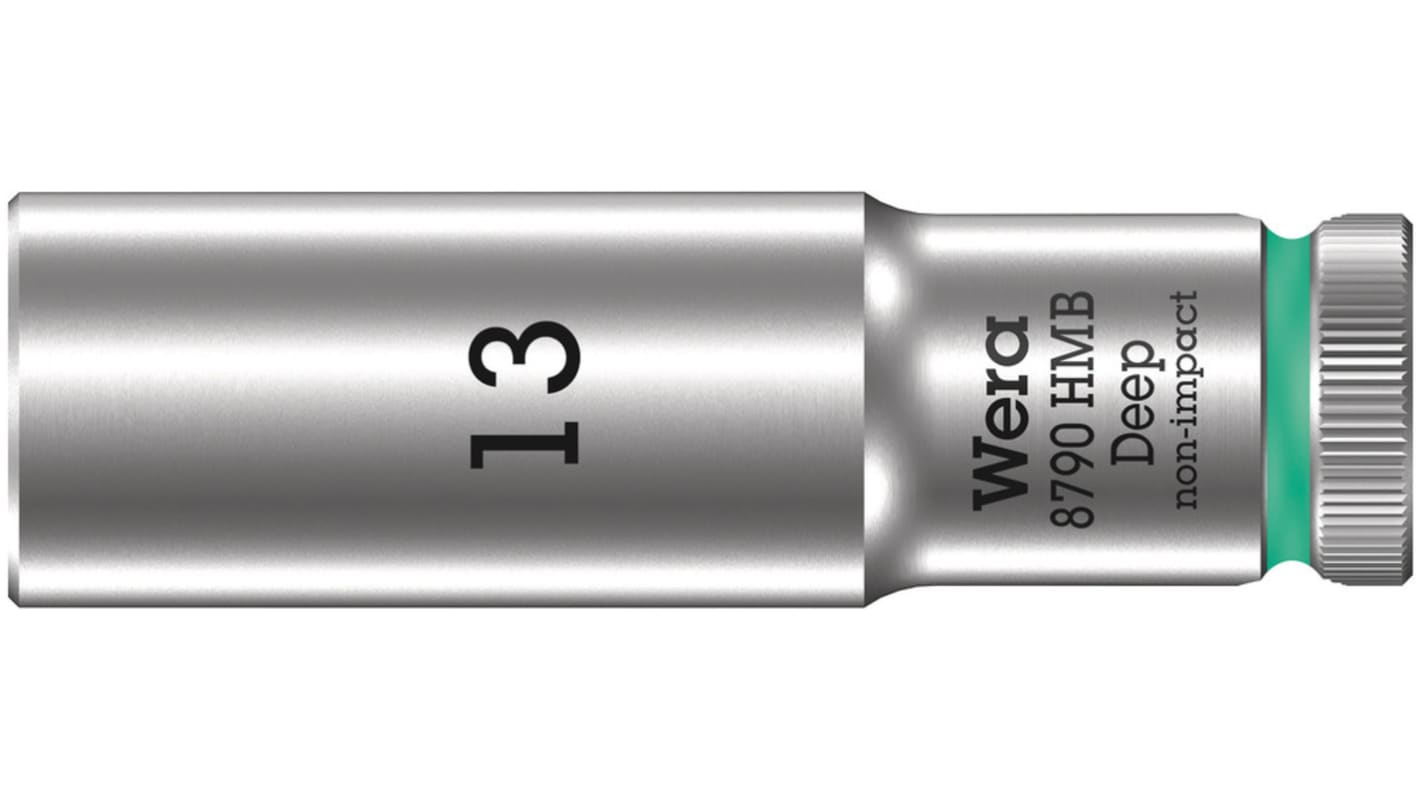 Wera 3/8 in Drive 64mm Deep Socket, 6 point, 130 mm Overall Length