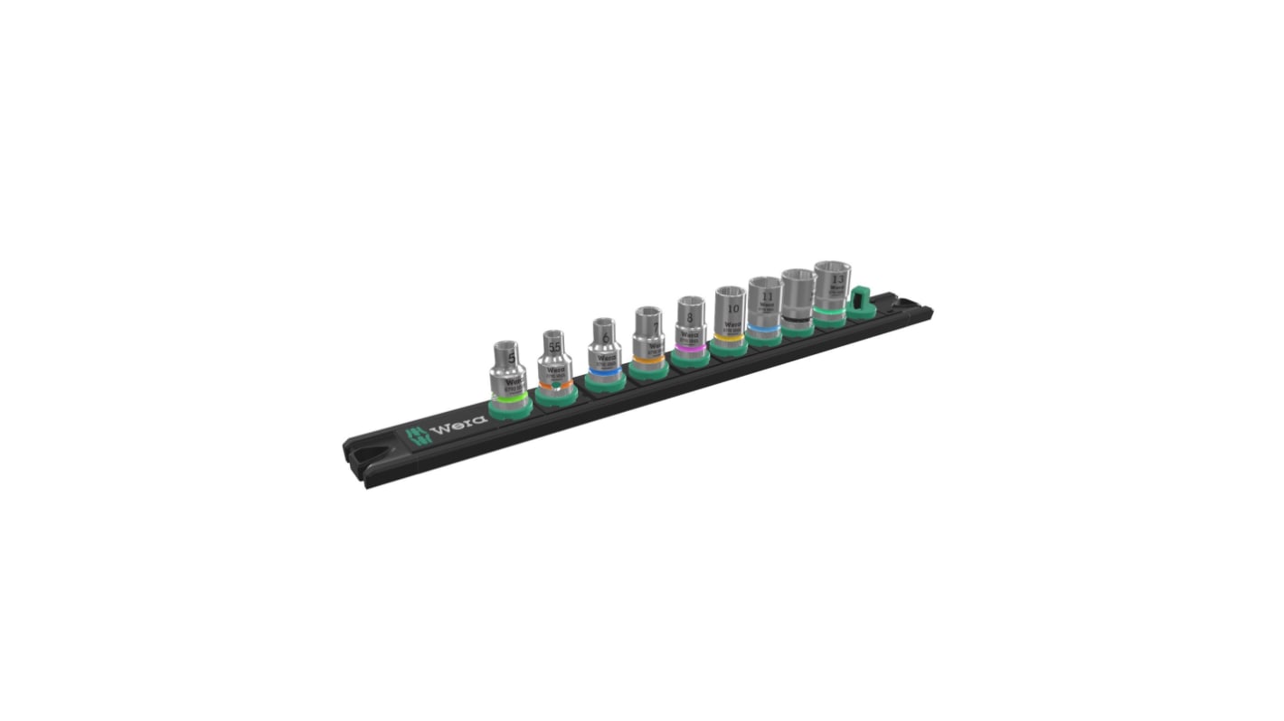 Wera 9-Piece Metric 1/4 in Standard Socket Set , 6 point