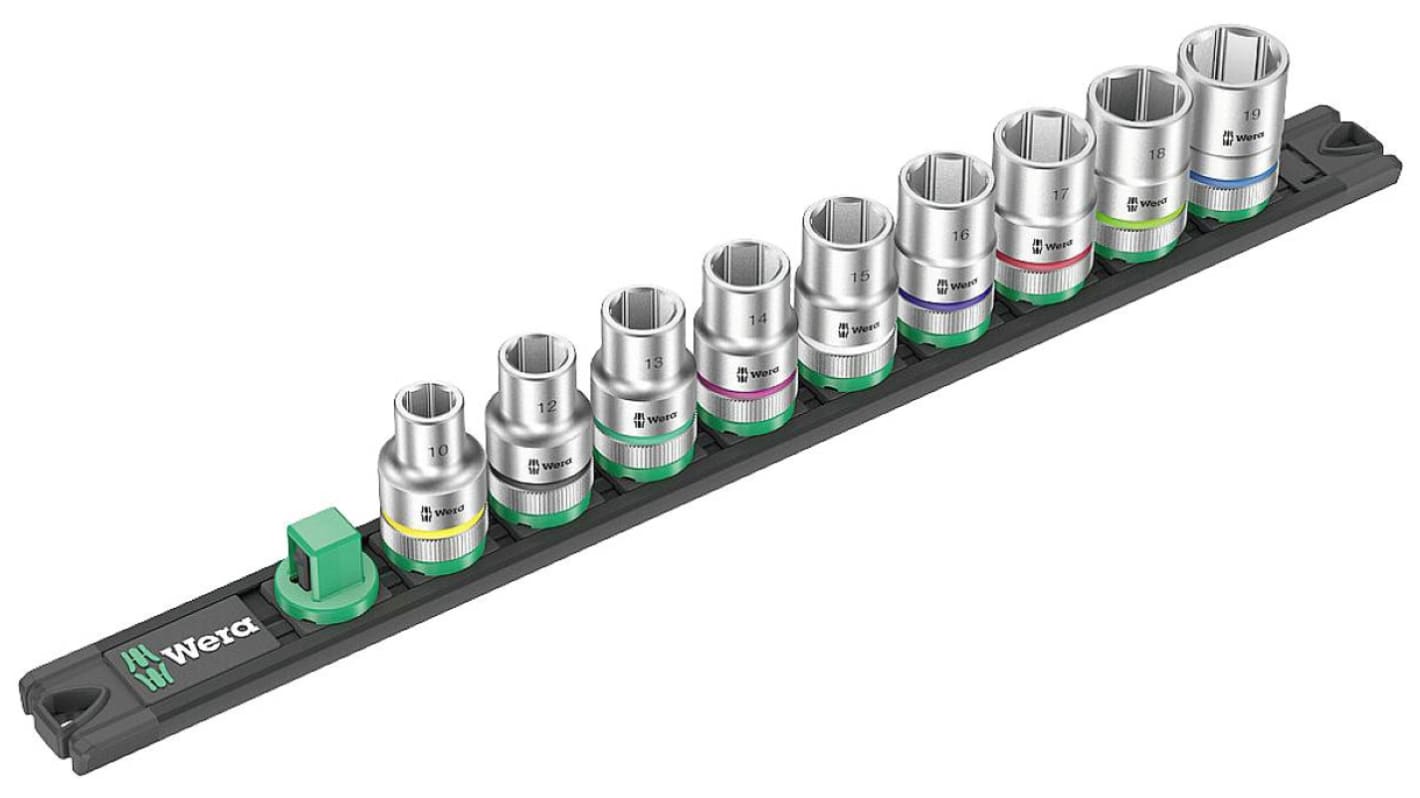 Wera 1/2 Zoll 6-Punkt Standard-Steckschlüsselsatz 9-teilig