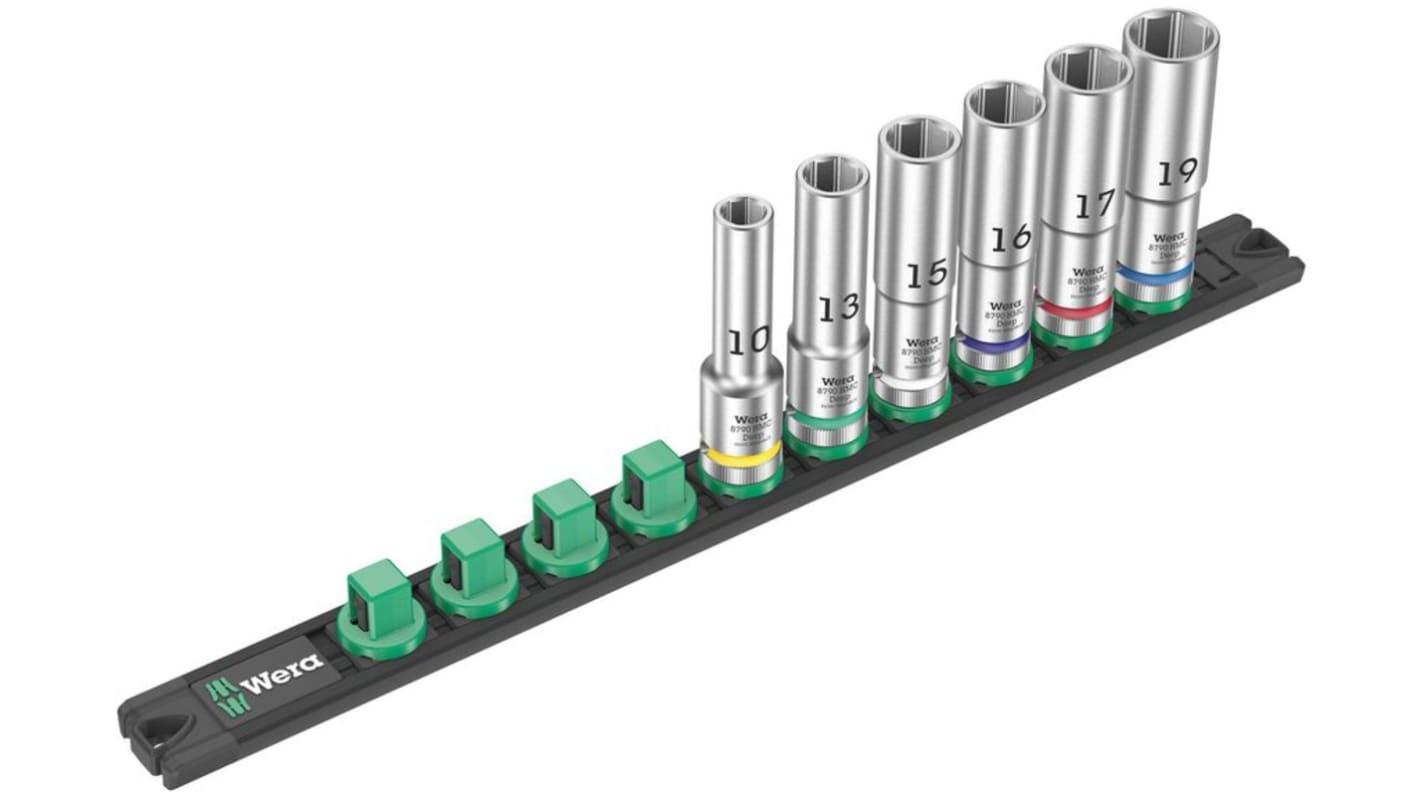 Wera 6-Piece Metric 1/2 in Deep Socket Set , 6 point